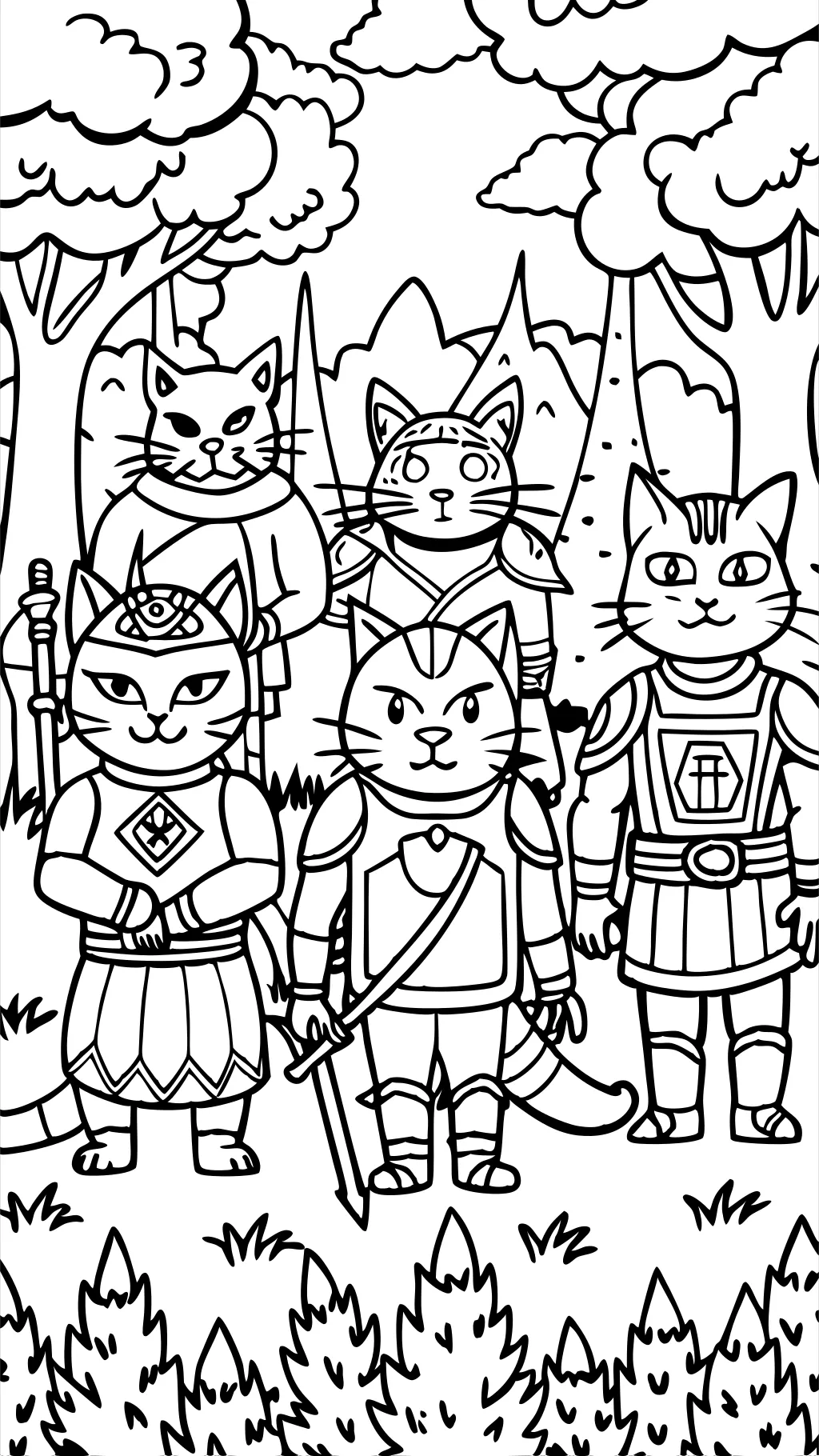 coloriages de guerriers de chat